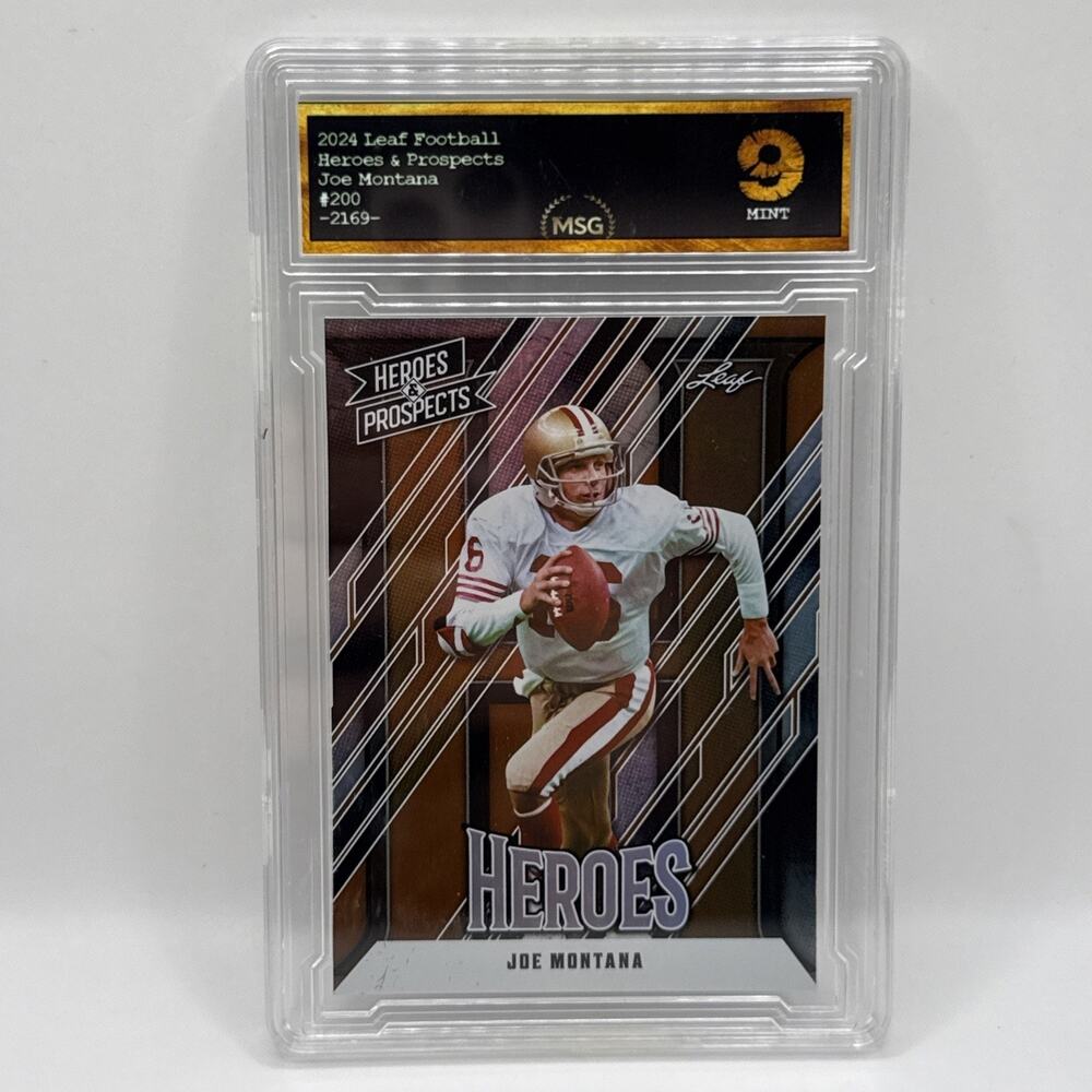 2024 Leaf Heroes & Prospects Football Joe Montana NFL 49ers #200 Graded 9 Mint